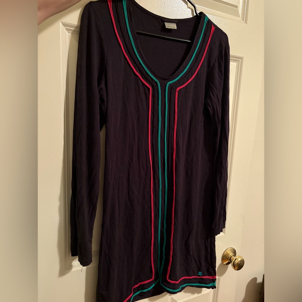 Skunkfunk Black Dress with Pink and Green Details